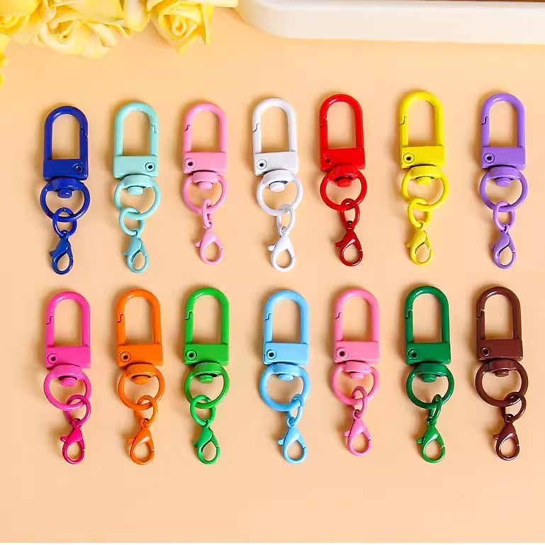 彩色烤漆U型旋转门扣龙虾扣合金diy饰品配件钥匙扣公仔玩偶包挂扣