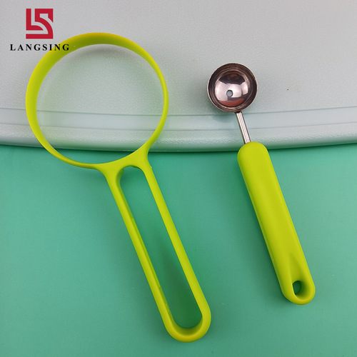 Manufacturer's two-in-one fruit ball scooper, stainless steel ball scooper, watermelon scooper, papaya seed remover