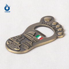 Large Foot Fridge Magnet Bottle Opener Creative Retro Metal Travel Souvenir Multi-function Beer Can Opener Wholesale