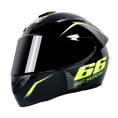 Motorcycle Helmet for Men and Women, Motosiklet kaskı (dəbilqə) - bright-black-66-black-lenses-s55-56cm