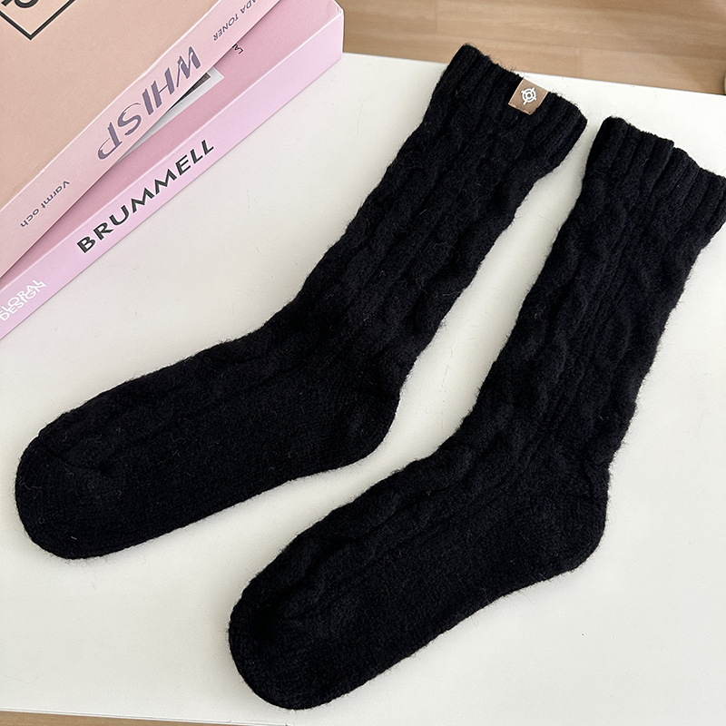 A Pair Quantity Unisex Casual Solid Color Polyacrylonitrile Fiber Crew Socks A Pair