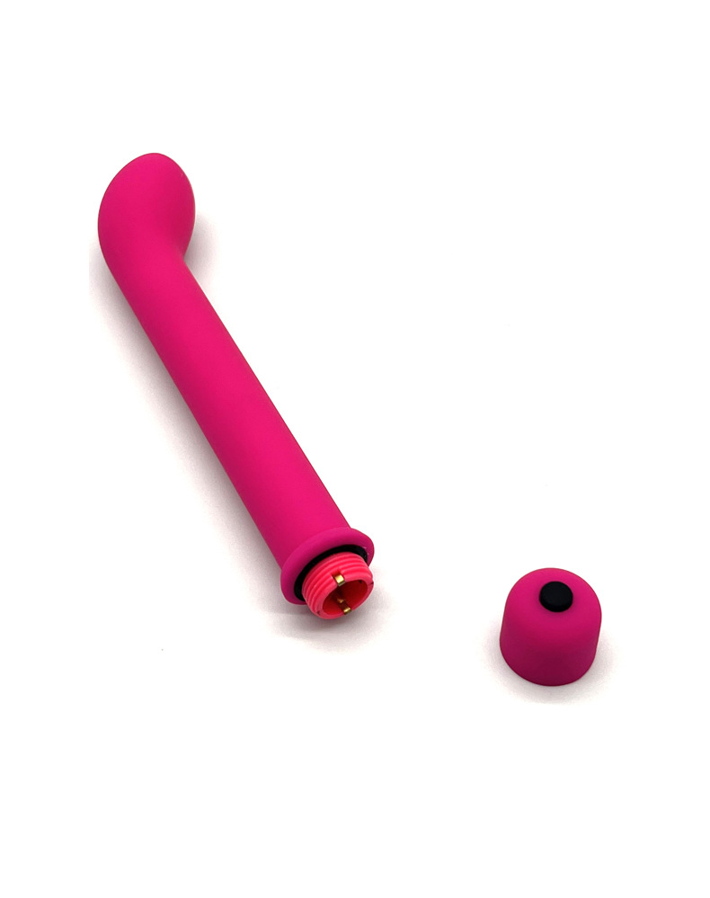 Mini AV Stick Vibrator, Curved Tip, ABS and Silicone, Pink or Blue — detail image 6
