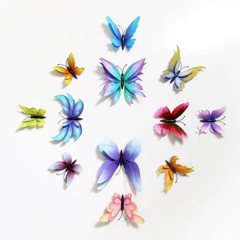 Butterfly creative три-dimensional наклейка на стену спальня красивое украшение пост 12 установленных магнитов и 16 цветов выбор H-003