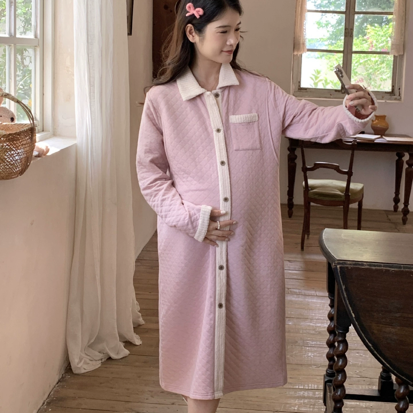 [Спот 6062] Половина одежда осенью и зимой послеродовой хлопок для кормящих