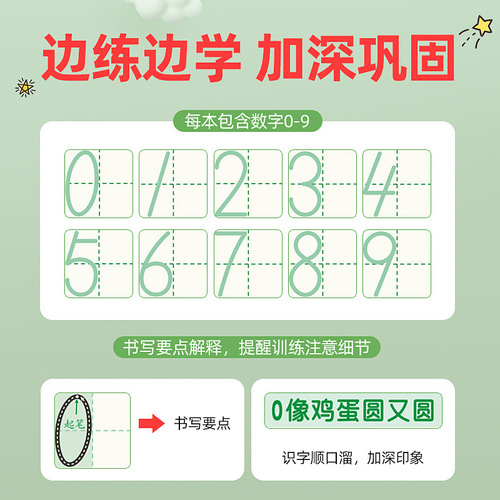 Dot matrix number tracing book for kindergarten, large and small classes, Pinyin alphabet practice book for beginners and children, copying and writing