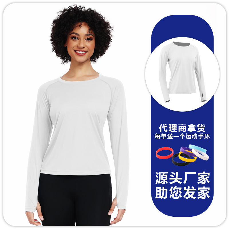 F8502 mujeres de manga larga correr yoga ropa de fitness transpirable sudor corredor chaqueta de protección solar al aire libre