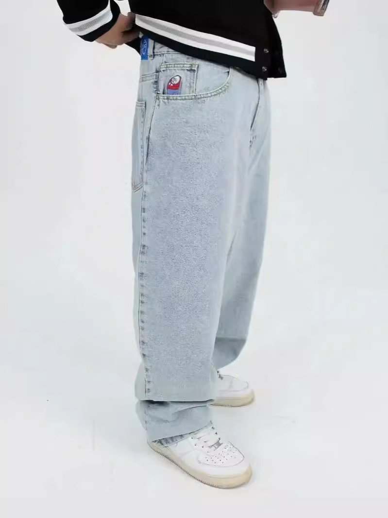 American Polar Big Boy Street Vintage Hip Hop Bordado Jeans para hombre Moda casual Jeans de todo fósforo