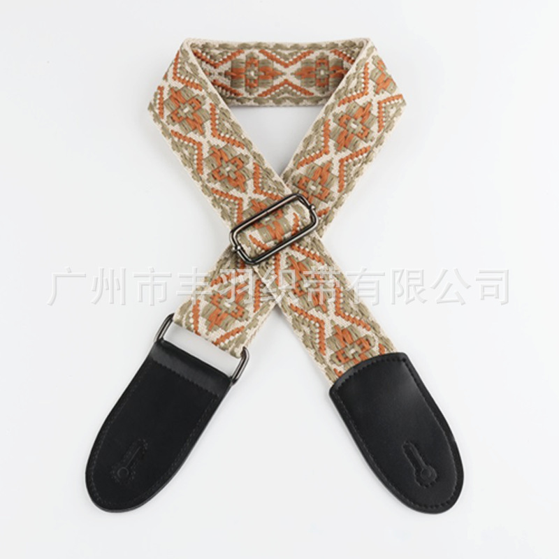 复古刺绣5CM吉他背带民谣男女斜挎带肩带 斜挎贝斯琴带乐器配件|undefined