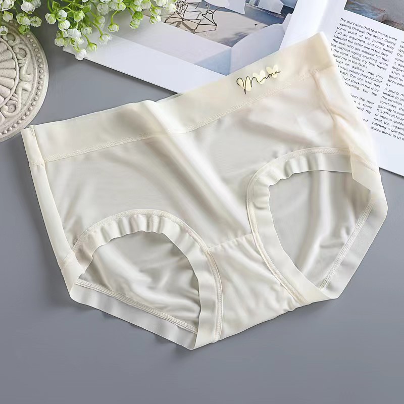 Pantalones de seda de hielo para mujeres sin marcas de cintura media transpirable para mujeres, pantalones de secado rápido antibacterianos para elevar las caderas, entrepierna de algodón delgada image 7