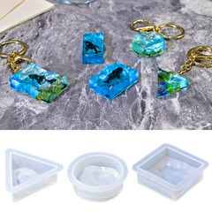 水の波紋ペンダント接着剤モールド diy ラウンド波樹脂幾何学的なジュエリーキーホルダーミラーシリコーンモールド