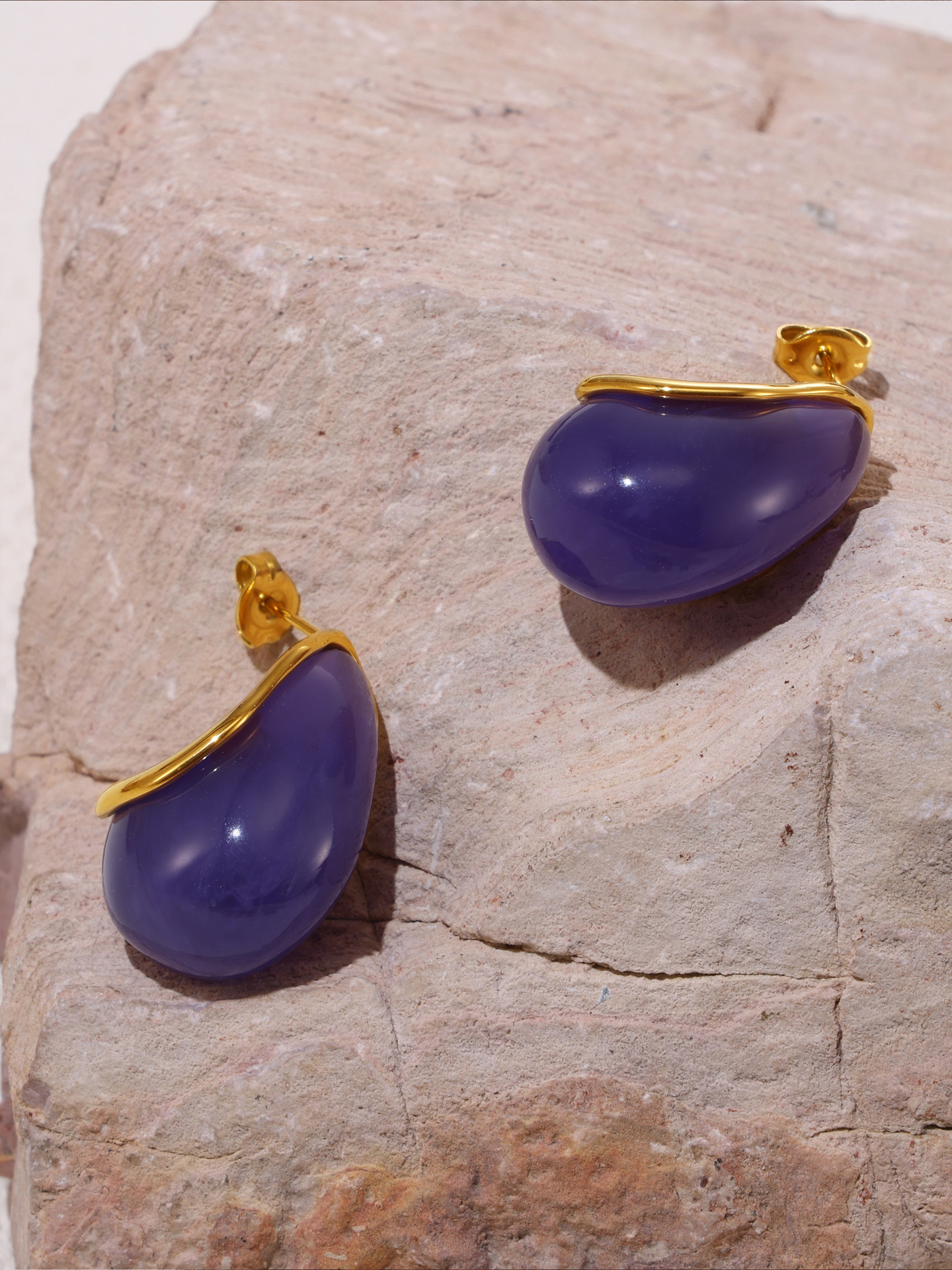 Dopamine Candy Colour Resin Square Earrings For Women Titanium Steel_voghion.com
