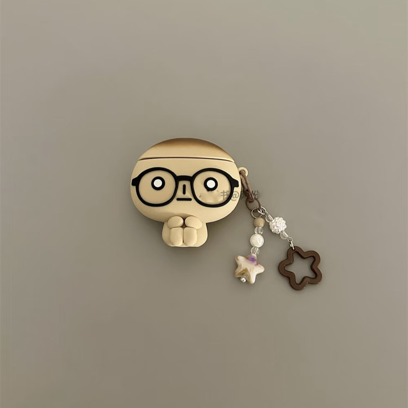 可爱眼镜烤焦面包适用苹果airpods4耳机套pro2保护壳立体3代硅胶|undefined