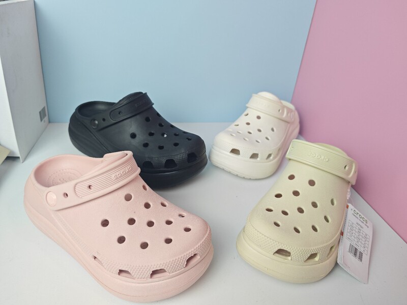 Women's Clogs Summer 2024 New Style Puff Platform Thick-Soled Beach Shoes Non-Slip Soft Sole Closed-Toe Outdoor Sandals