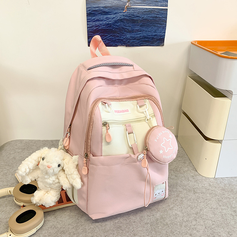 핑크 백팩 + 토끼 펜던트