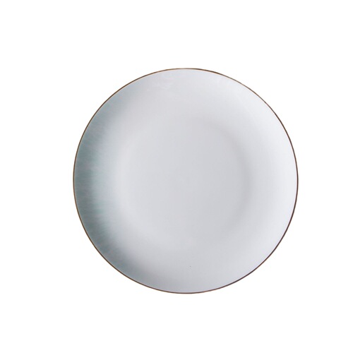 Five-star hotel tableware set, high-end private club bowls and plates, embossed gold light blue bone china tableware