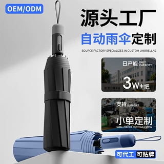 商务礼品定制印logo全自动折叠雨伞加固加厚防暴雨晴雨两用广告伞