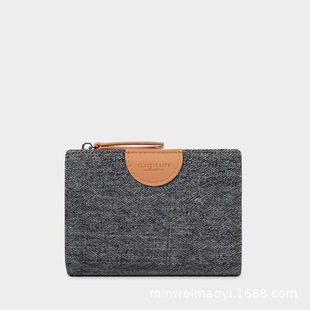 ţ�в��y�cƤ���߅�����X��Denim & Leather Trim Bifold Wallet
