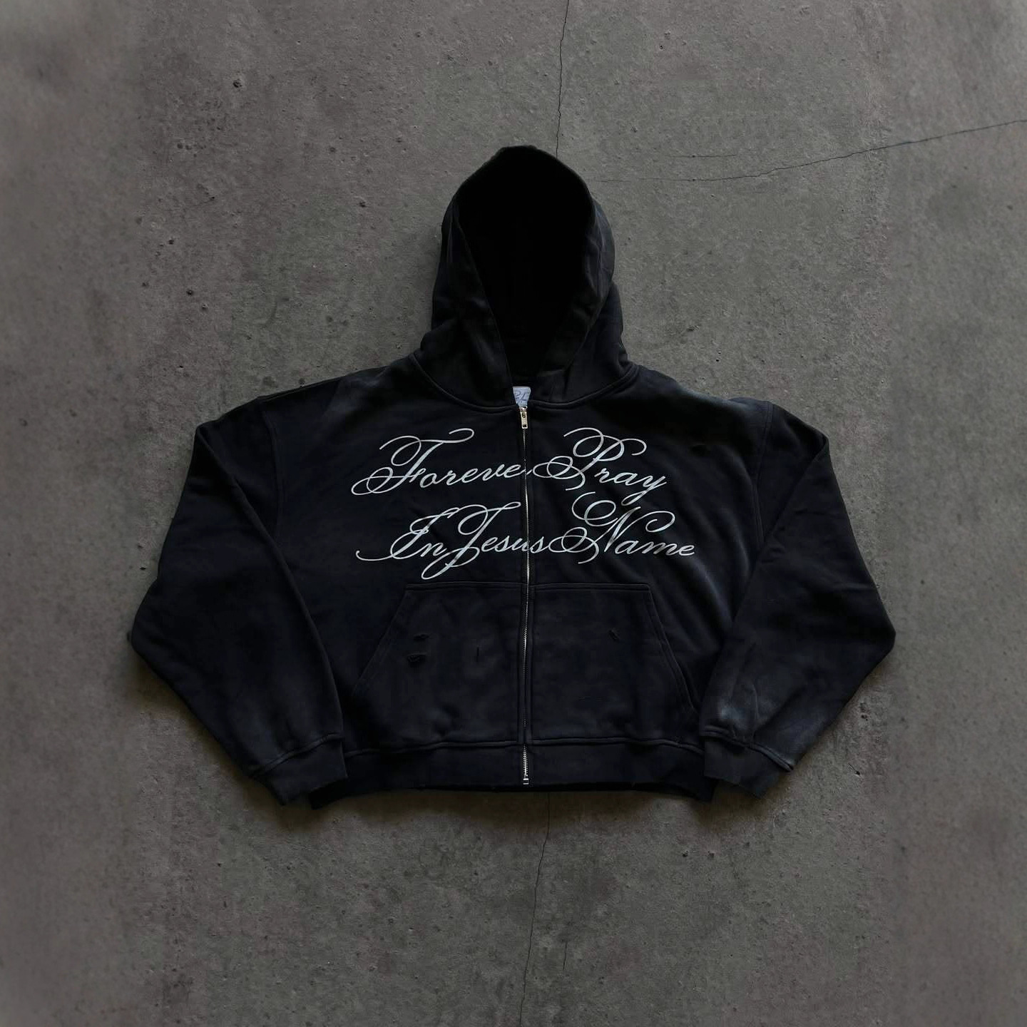 25外贸跨境拉链卫衣复古暗黑风潮牌欧美男女同款高街街头宽松外套