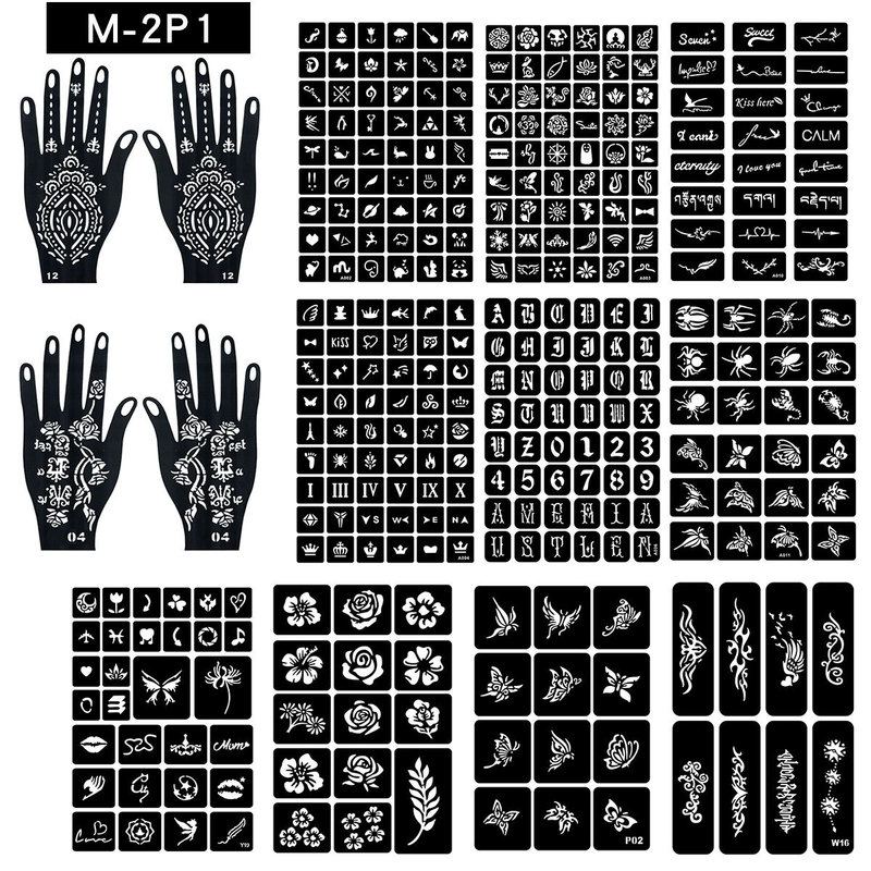 Tattoo Stencil Set Waterproof Long-Lasting Unisex Tattoo Stickers Temporary Tattoo Template Sea Ink Tattoo