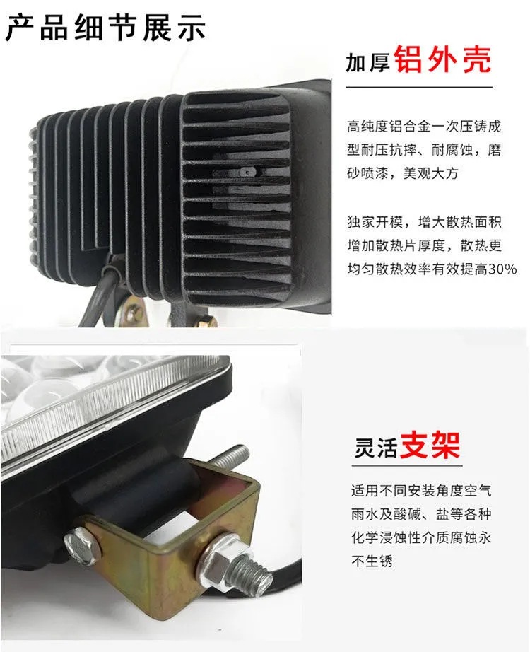 Truck tram led headlight 12v 24V super bright reversing light engineering shovel forklift universal headlight modification headlight