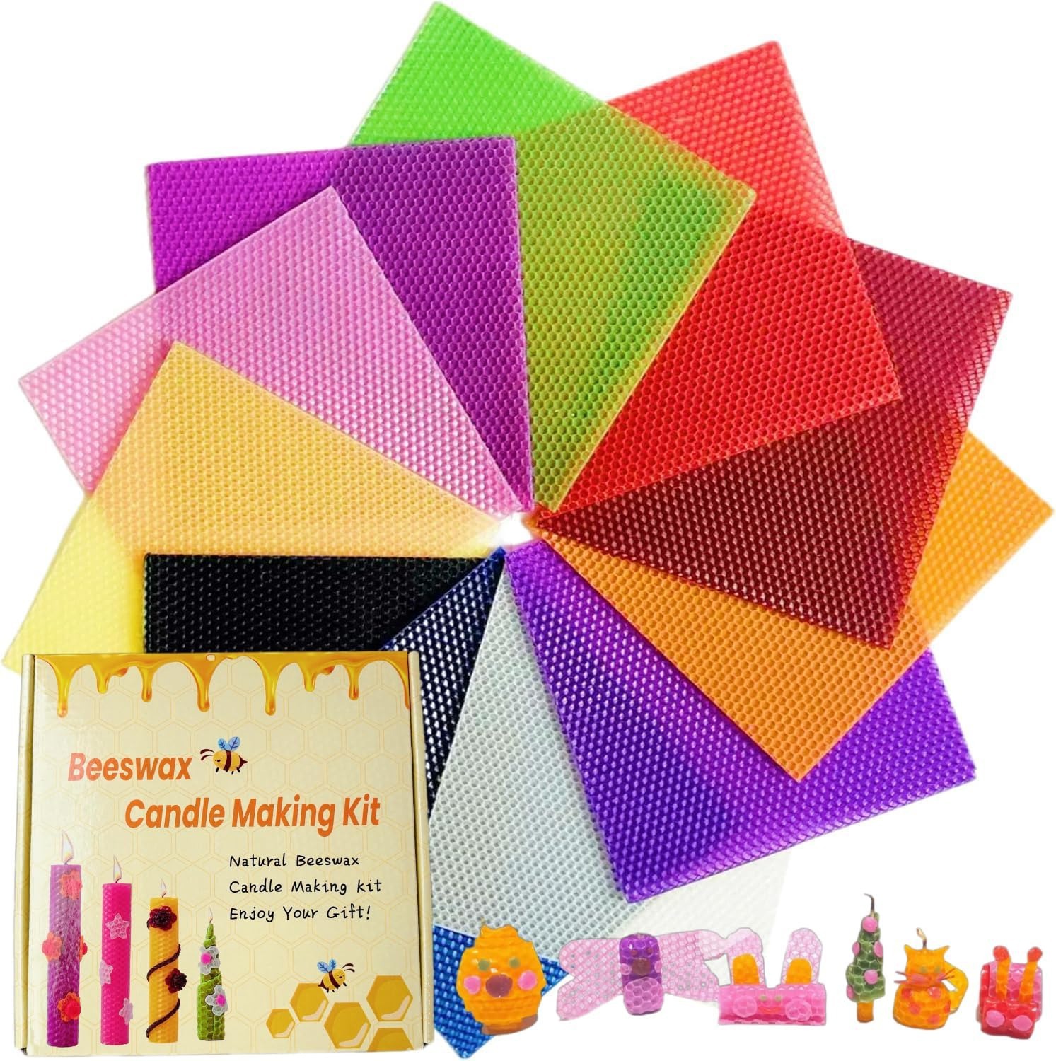 蜂蜡片手工DIY片状蜂蜡蜡烛亚马逊爆款源头厂家彩色蜂巢彩色巢础