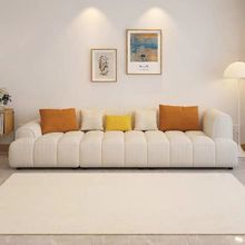 輕奢奶油風科技布沙發小戶型客廳現代簡約直排三人位坐寬布藝沙發