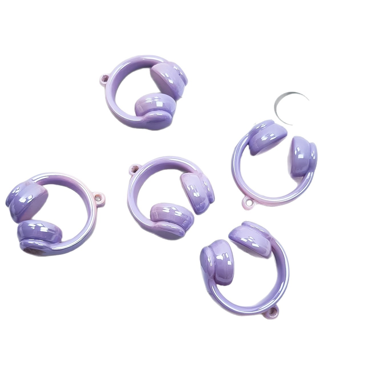 アクリルペイント 2 色グラデーションヘッドフォンビーズぶら下げ穴ビーズ diy 携帯電話チェーンペンダントネックレス素材ジュエリーアクセサリー