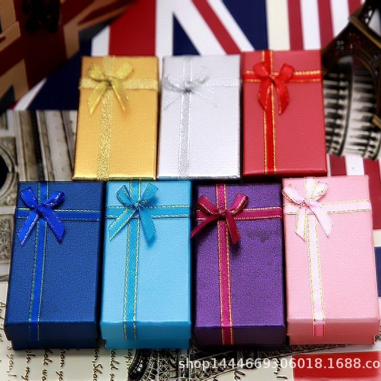 Bow necklace ring earrings bracelet packaging box exquisite gift jewelry box jewelry box wholesale factory direct sales