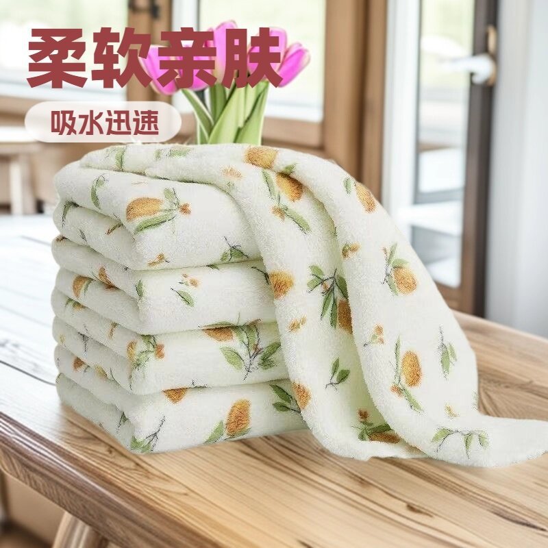 印花方巾不沾油洗碗布珊瑚绒加厚吸水厨房抹布洗碗专用抹布代发|undefined