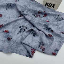 仿牛仔布料扎染碎花印花面料女装旗袍马甲连衣裙面料2025厂家直供