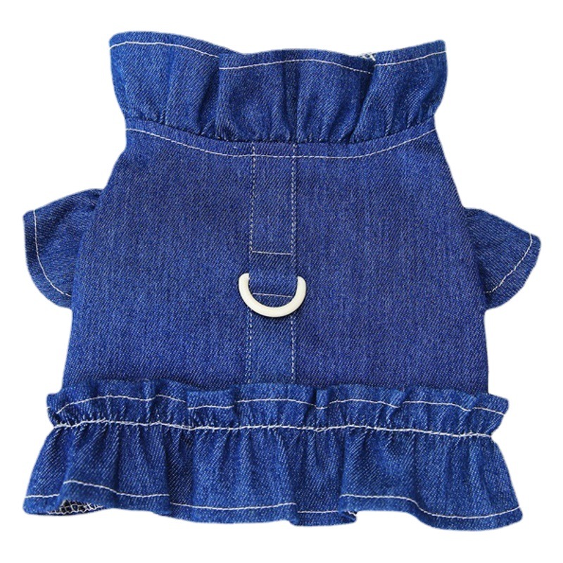 Ropa para mascotas perro pecho y espalda sin cuerda de tracción con chaleco Teddy gato ropa para mascotas ropa 22 Denim pecho y espalda