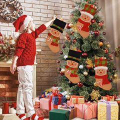 クロスボーダークリスマスソックスジンジャーブレッドマンクリスマスソックスビスケットマンキャンディバッグクリスマスパーティーの装飾クリスマスツリーペンダント