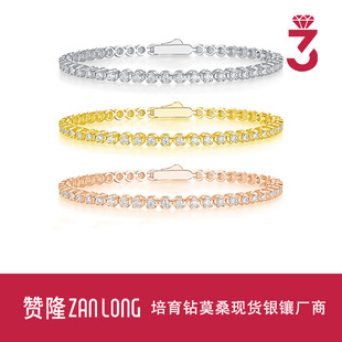 Cross-border Fashion Hot Selling Full Set Bracelet Women's High-end S925 Sterling Silver European and American Light Luxury Moissanite Bracelet