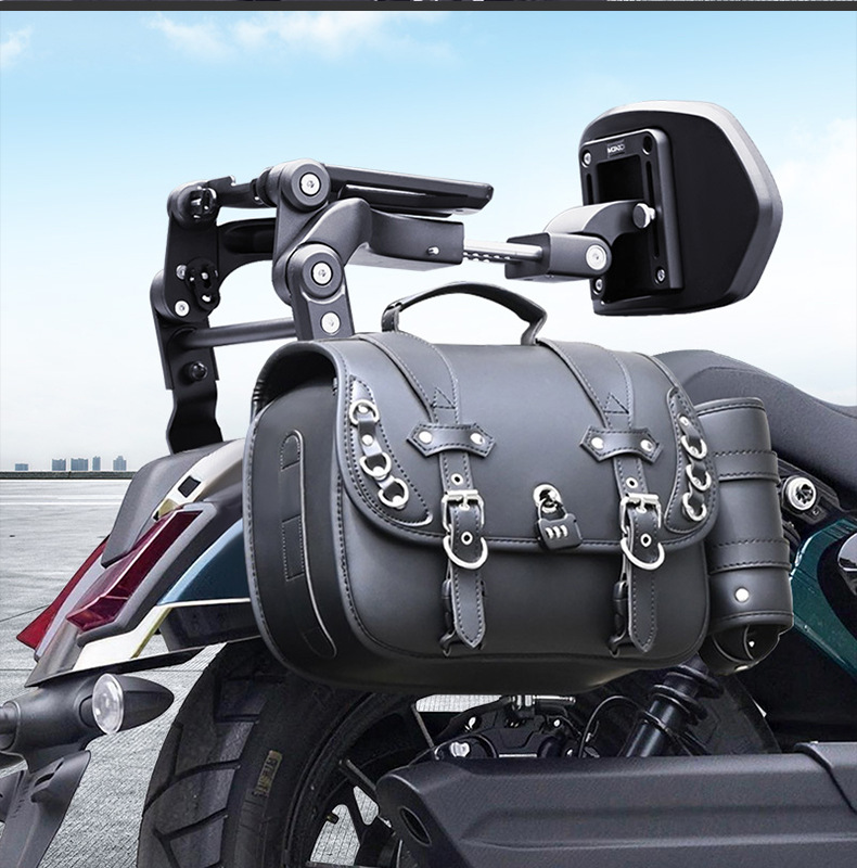 Suitable for Zongshen Cyclone Aqs250 Bumper Folding Backrest Quick-Release Side Bag Rear Rack Rear Backrest Modification Parts