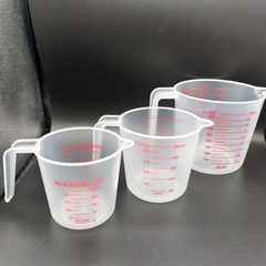 外贸 PP三件套量杯   250ML烘焙量杯   500ML刻度杯   1000ML量杯