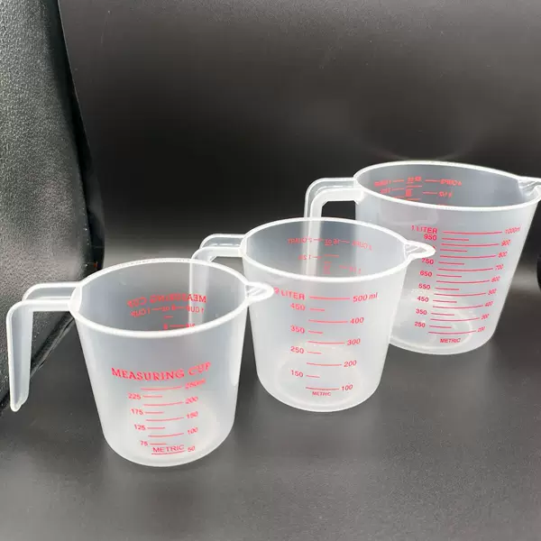 Foreign Trade Pp Three-Piece Measuring Cup Set 250ml Baking Measuring Cup 500ml Graduated Cup 1000ml Measuring Cup