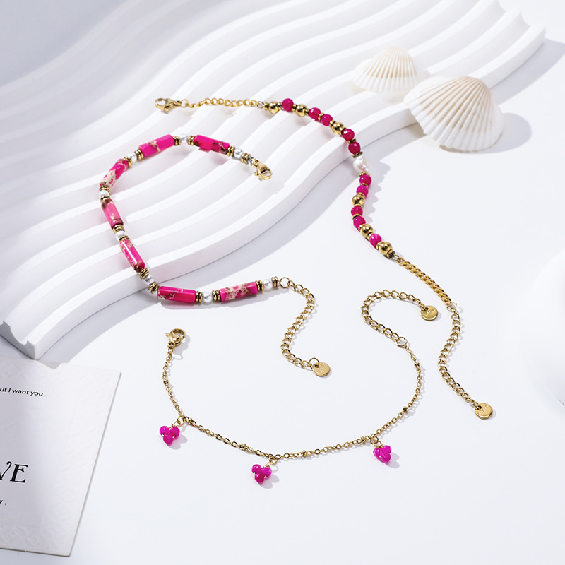 1 Piece Quantity Sweet Flower 304 Stainless Steel Artificial Pearl Bracelets In Bulk