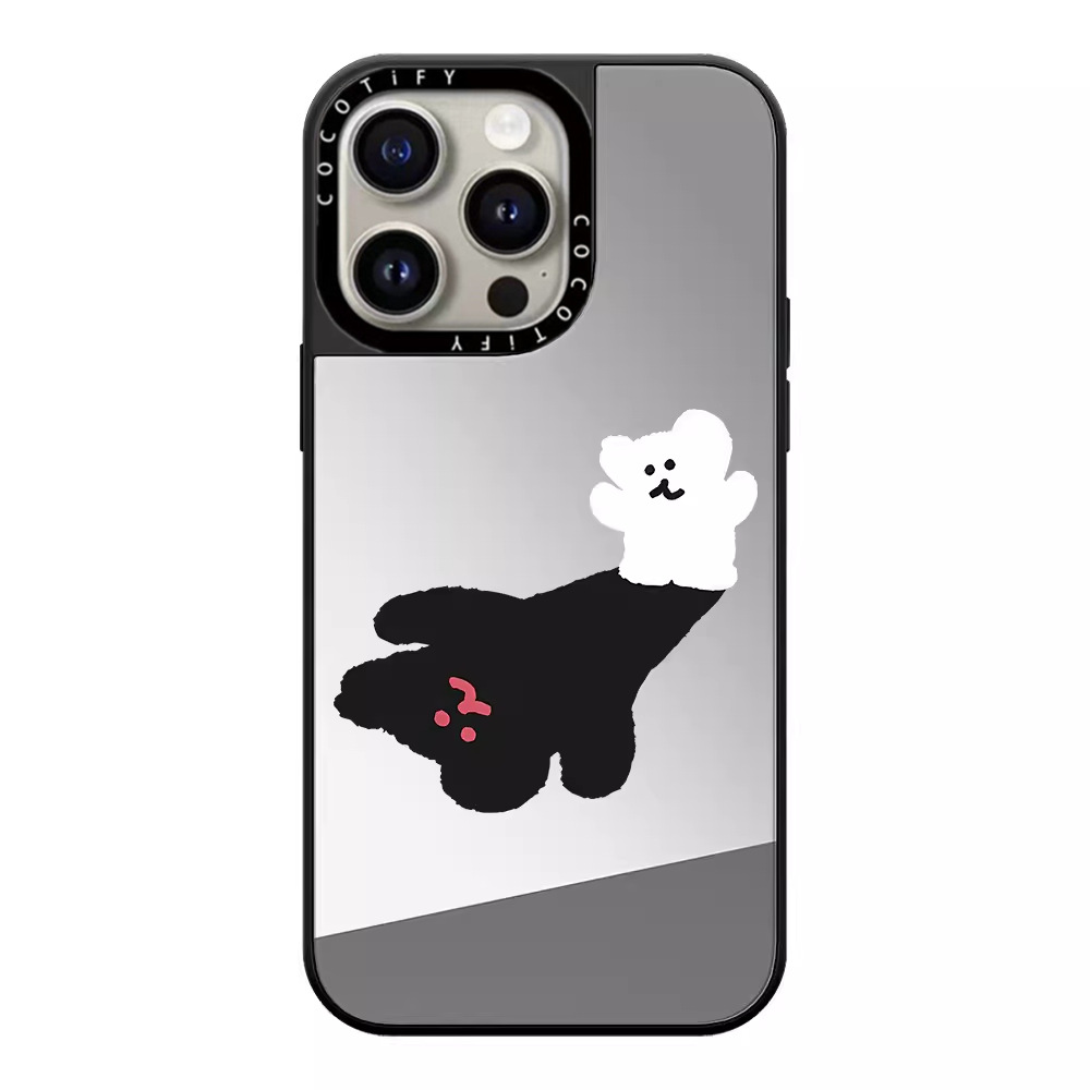 小熊适用iPhone16ProMax手机壳新款苹果15Pro卡通镜面14可爱潮牌