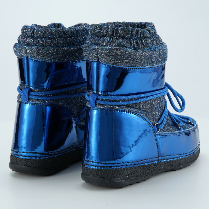 Bao azul brillante botas lunares de comercio exterior transfronterizas de suministro de productos del noreste de la fábrica de zapatas de nieve de turismo soporte de prueba personalizada