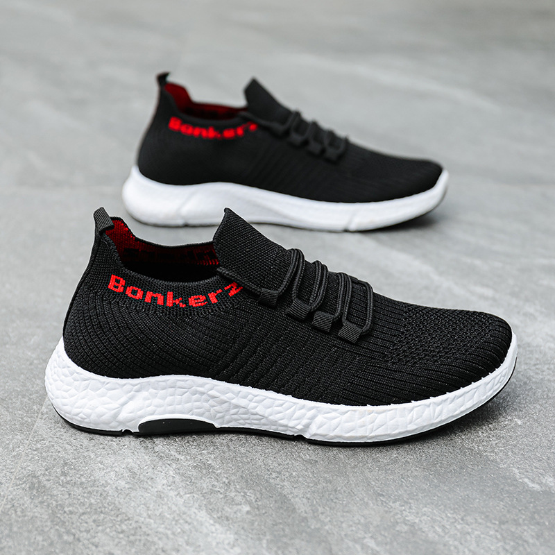 Zapatos para hombres de comercio exterior transfronterizo otoño nuevo ocio versátil tejido volador zapatos deportivos transpirables para hombres etiquetado procesamiento zapatos personalizados
