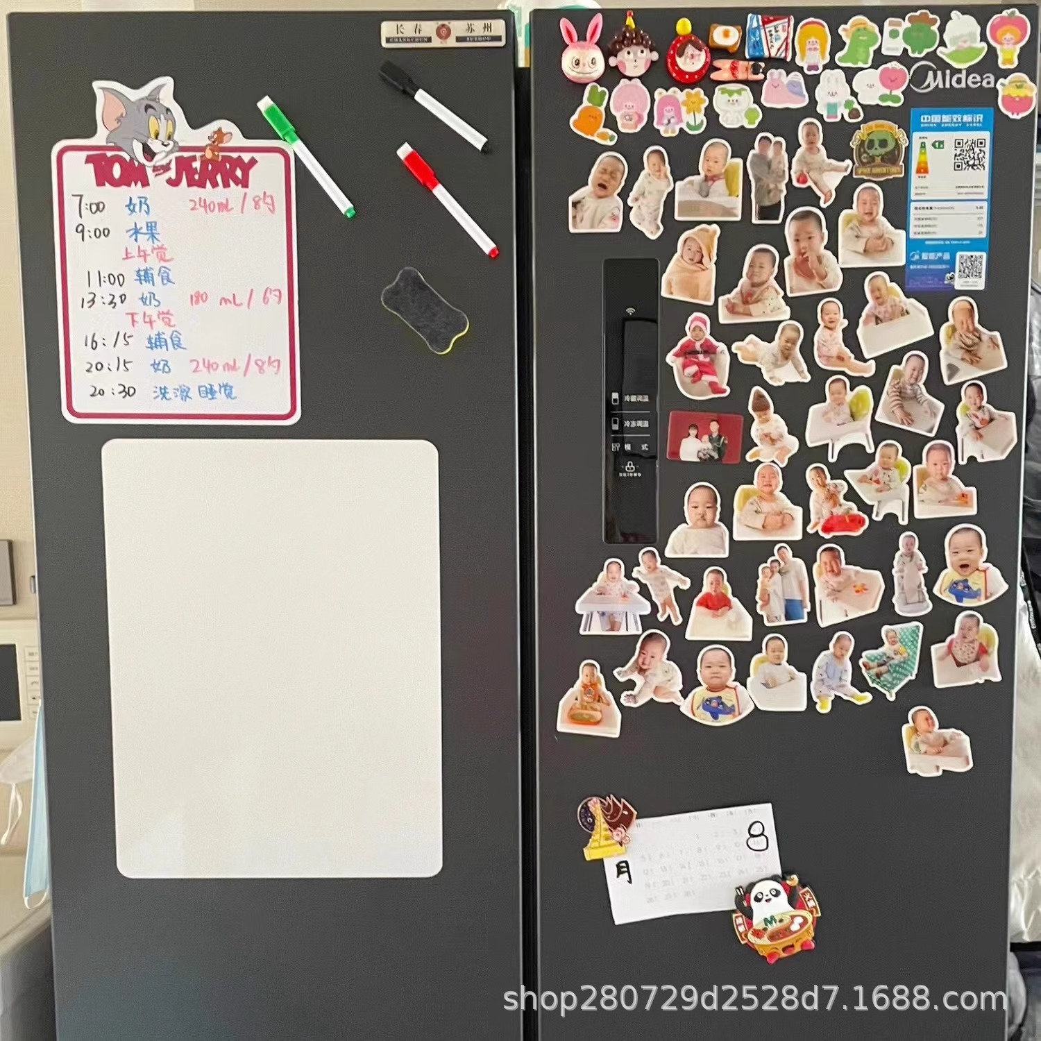 자기 흡입 냉장고 스티커 사용자 정의 사진 자기력이 졸업 애니메이션 선물을 기념하기 위해 맞춤형 초상화 매트 자석을 매핑합니다.