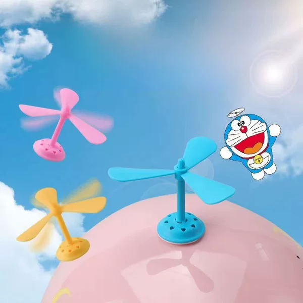 Cute Helmet Bamboo Dragonfly Ears Hat Electric Motorcycle Helmet Decorations Windmill Cat Ears Fan Accessories