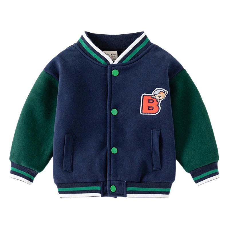 Детская бейсбольная куртка 2025 года, новая модель осень-зима, детская толстовка на молнии, утепленная флисом, оптовая продажа для внешней торговли