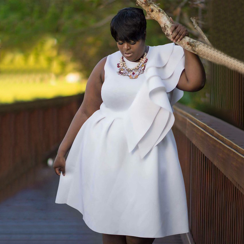Women's Clothing Plus Size Clothes Sexy Round Neck A-Line Dress African Style Evening Gown Thin Summer Beach Casual_ecoleips.com