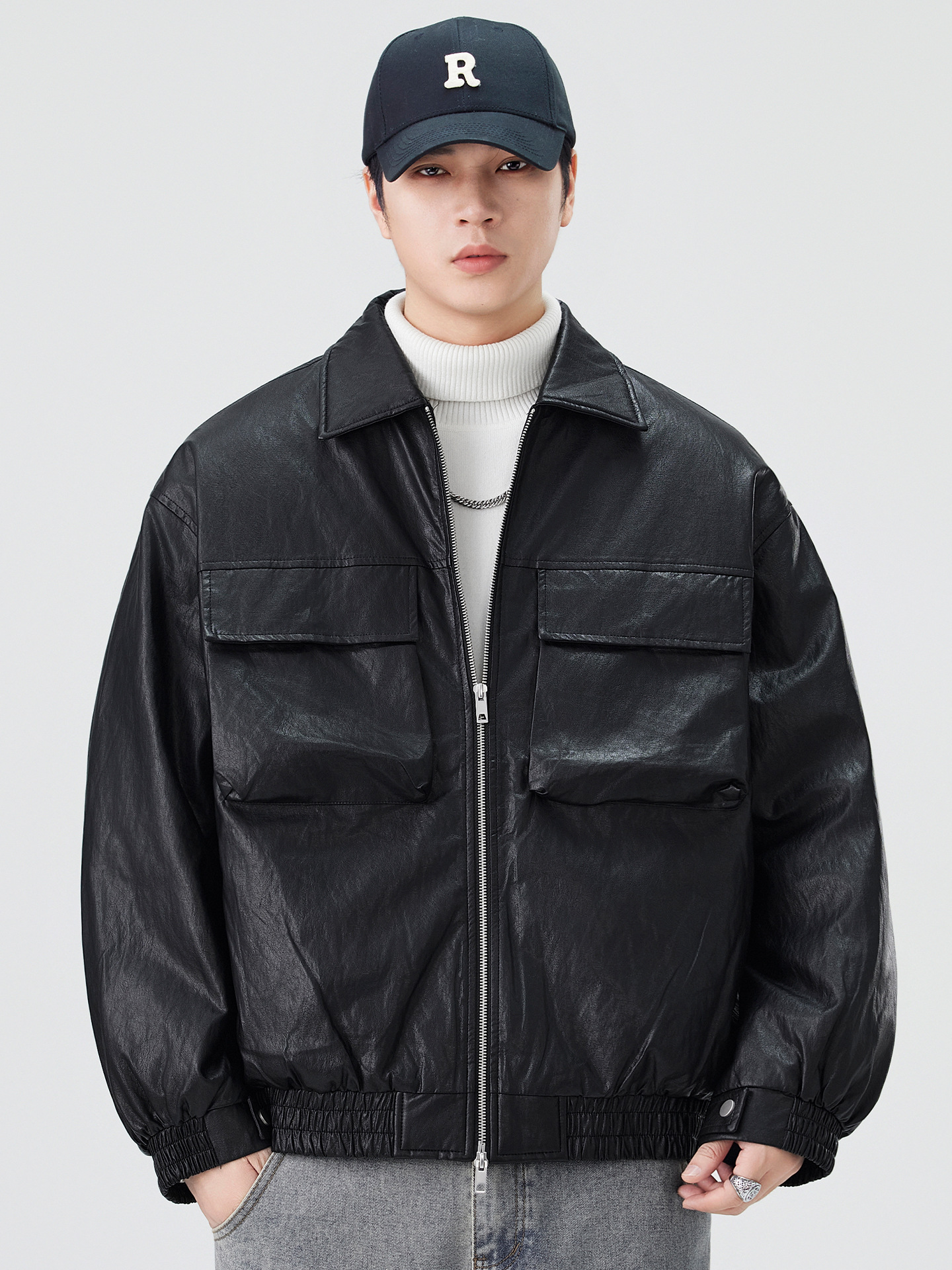 2025 invierno nuevo chaqueta de plumón hombre chaqueta de cuero ligera chaqueta de invierno chaqueta de vaqueros retro japoneses calentamiento