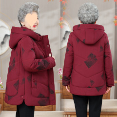中老年人奶奶冬季羽絨棉衣連帽加厚媽媽冬裝保暖新款棉襖棉服外套