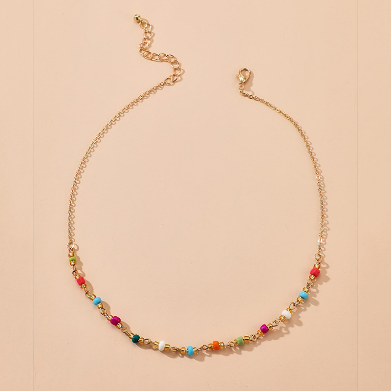 simple bohemia color miyuki beads single layer necklace wholesale nihaojewelrypicture1