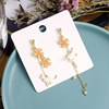 Cute brand long asymmetrical earrings, french style, fitted