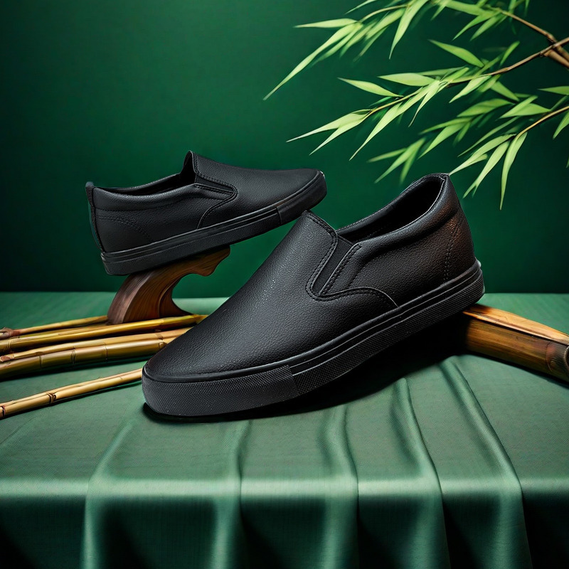 Zapatos de hombre de un pie, zapatos planos perezosos elástico, zapatillas de deporte casuales, zapatos de comercio exterior transfronterizos, zapatos de hombre negros en la sala de trabajo