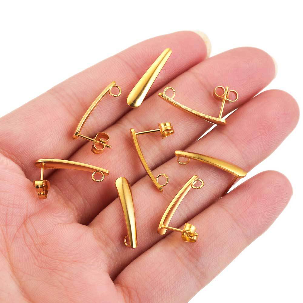 20 PCS/Package Stainless Steel Solid Color Ear Stud Accessories Simple Style display picture 4